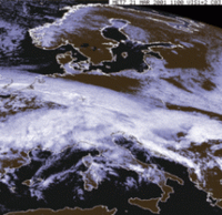 Immagine da satellite in modalità Visibile relativa al 21 marzo 2001 [fonte: Meteosat]