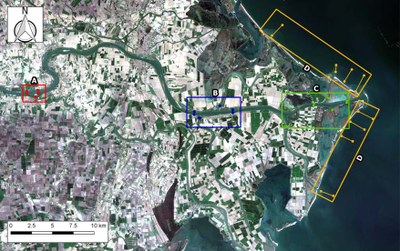Delta del Po. Mappa punti di monitoraggio