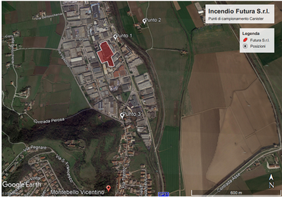 Incendio Rovigo mappa