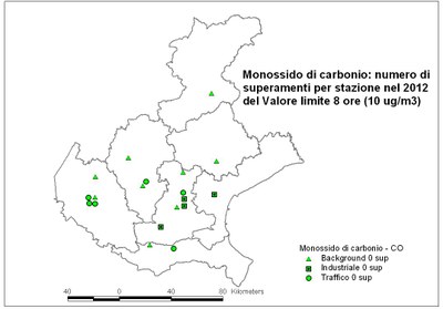 CO mappa 2012 Veneto