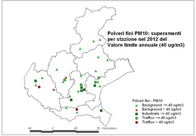 PM10 mappa 2012 Veneto