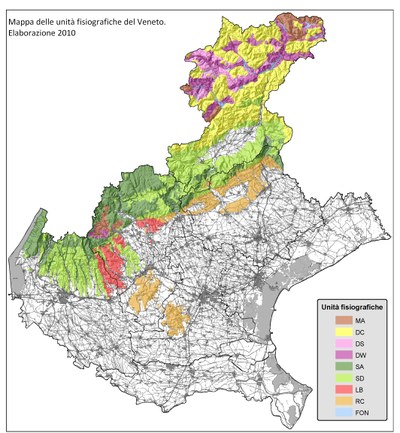 Mappa unità fisiografiche - anno 2010