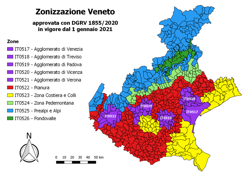 Valutazione qualità dell'Aria - La zonizzazione regionale