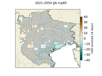 CDD anomalia primavera rcp85 2021_2050