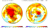 Anomalia termica annuale (fonte NOAA)