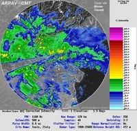 Immagine radar relativa al 14 settembre 2006.