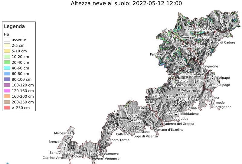 Mappe altezza neve