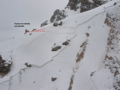 Zona di distacco valanga Cristallo_18-02-2012